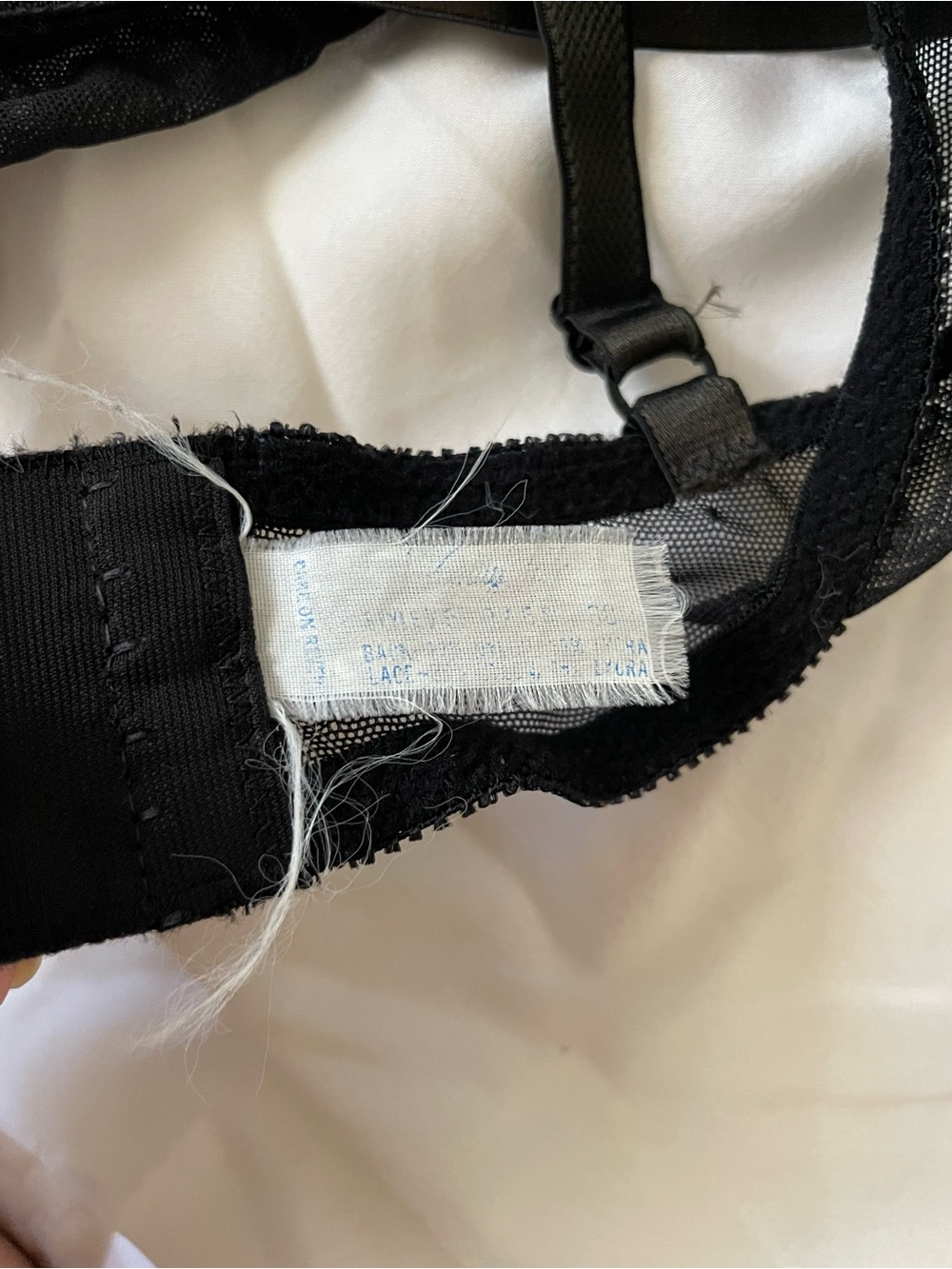 Vintage 90s Victorias Secret Black Lace Unlined Underwire Bra Criss Cross Bridge - Picture 4 of 6